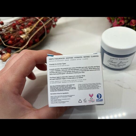 NWT Earth Harbor Glow Juice Refining Enzyme Mask 60 ml Red Seaweed+Fruit Enzymes - Picture 4 of 4